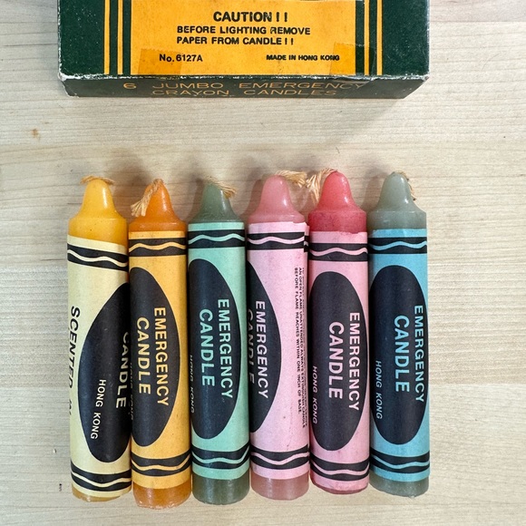 Crayon Candles (6) - Vintage Scented Unused Jumbo Emergency 60s - Picture 2 of 5